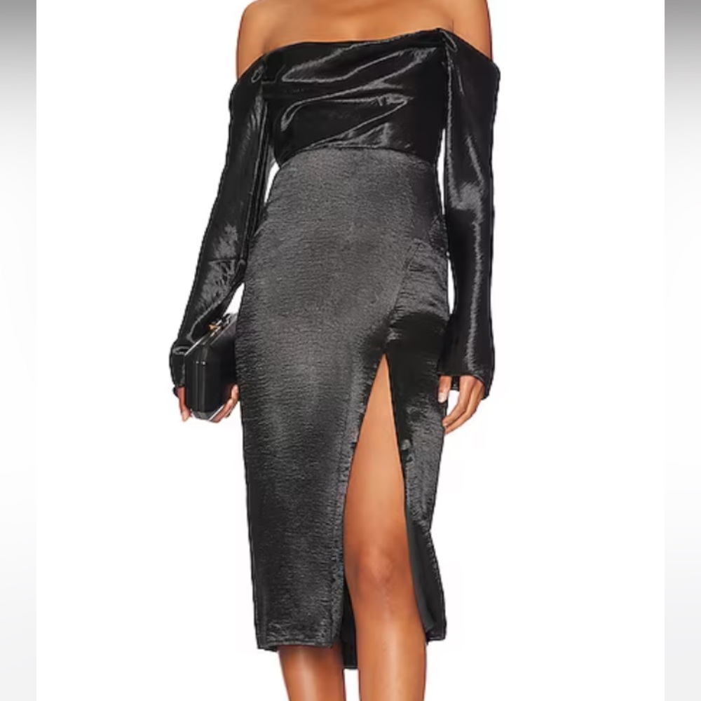 MAJORELLE Black Strapless Dress